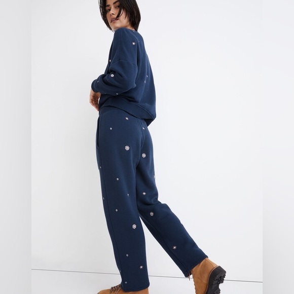 Madewell MWL Airyterry Floral Embroidered Tapered Sweatpants - Picture 2 of 9
